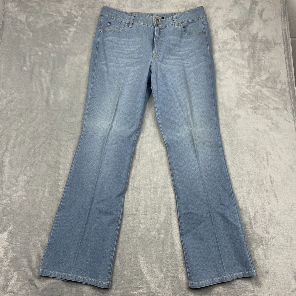 BandolinoBlu Arianna Jeans Womens 14‎ (36x33) Blue Denim Light Wash Bootcut Leg
